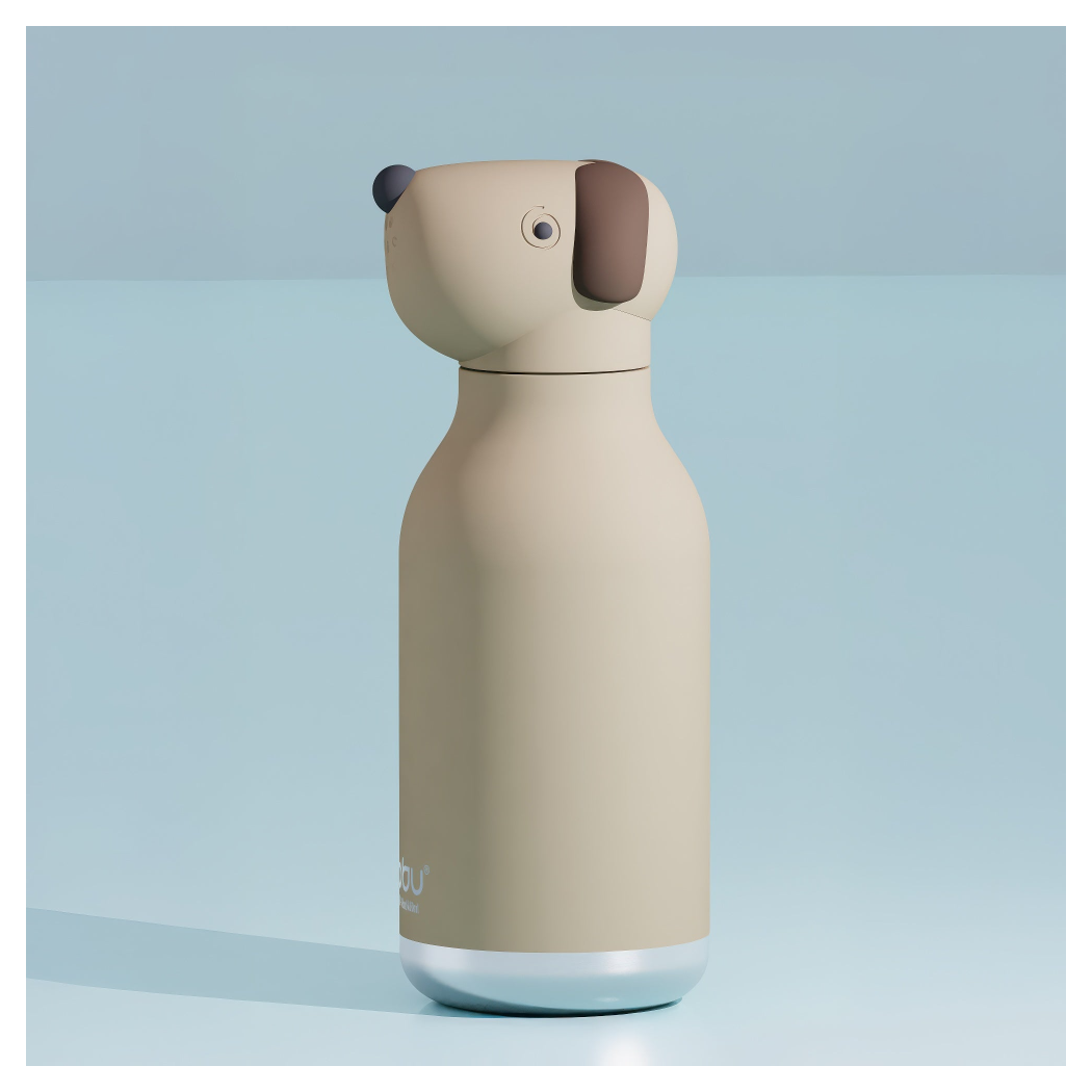 Pies Pepper - Butelka Termiczna 460 ml ze Słomką z Motywem Pieska - Beżowa Bestie Bottle - Asobu