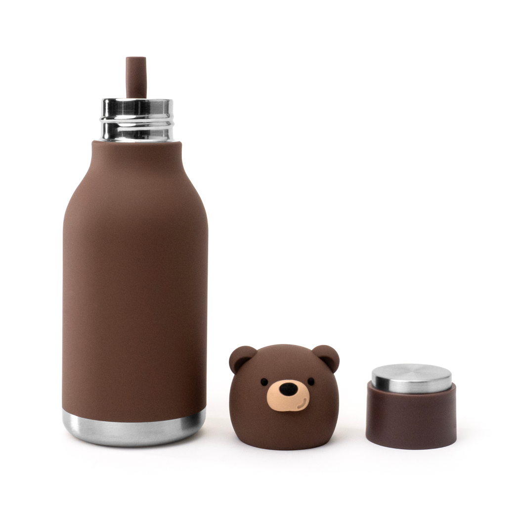 Żyrafa Gerry - Butelka Termiczna 460 ml ze Słomką z Motywem Żyrafy - Żółta Bestie Bottle - Asobu