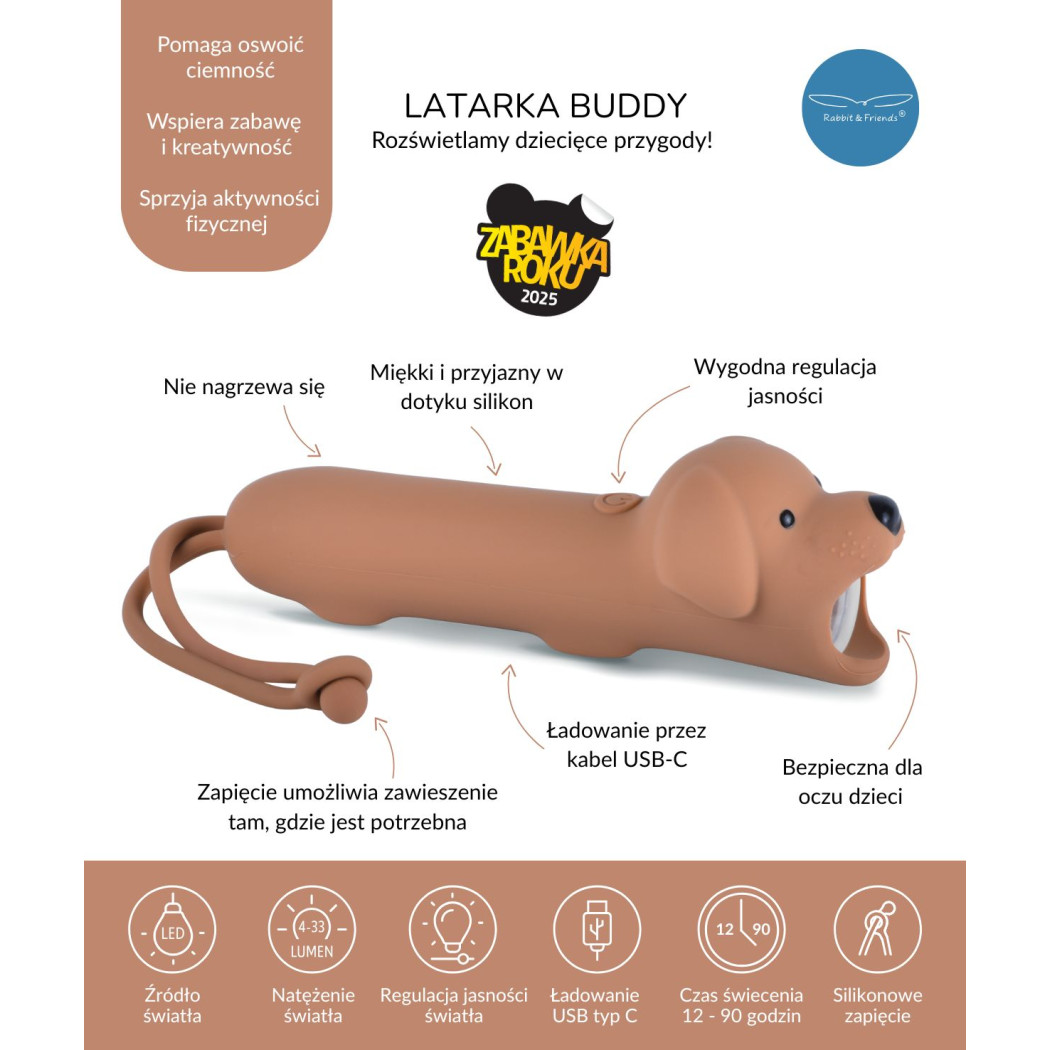 Latarka Pies BUDDY - Rabbit & Friends