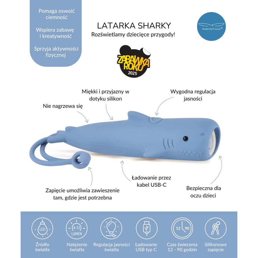 Latarka Rekin SHARKY - Rabbit & Friends