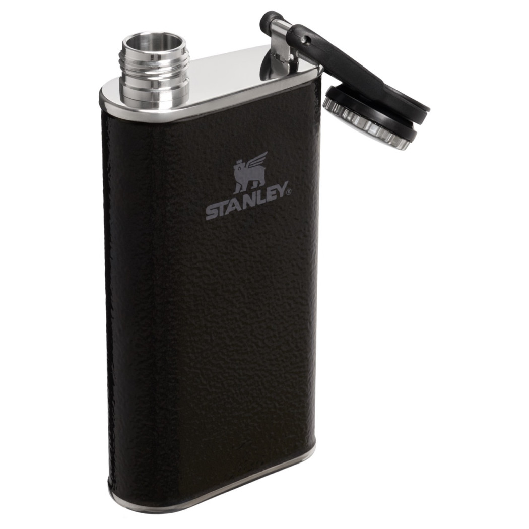 Młotkowana Czarna Piersiówka Stalowa 0.23L - Hammertone Black - Seria Classic - Stanley