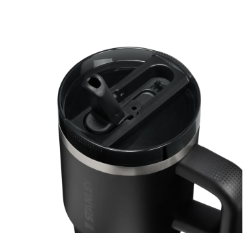 Black Czarny 0.59L - Kubek Termiczny z Ustnikiem - Quencher ProTour Flip Straw Tumbler - Stanley