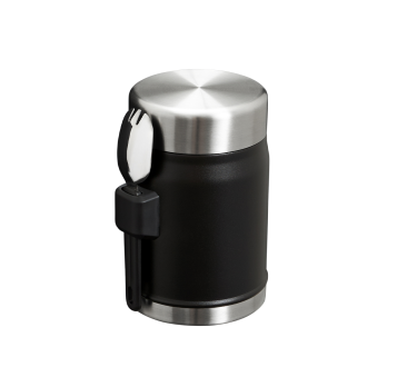 Black Czarny Termos 0.4L - Termos Obiadowy z Łyżkowidelcem Spork - Stanley