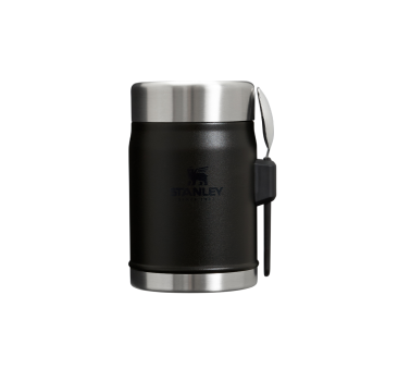 Black Czarny Termos 0.4L - Termos Obiadowy z Łyżkowidelcem Spork - Stanley