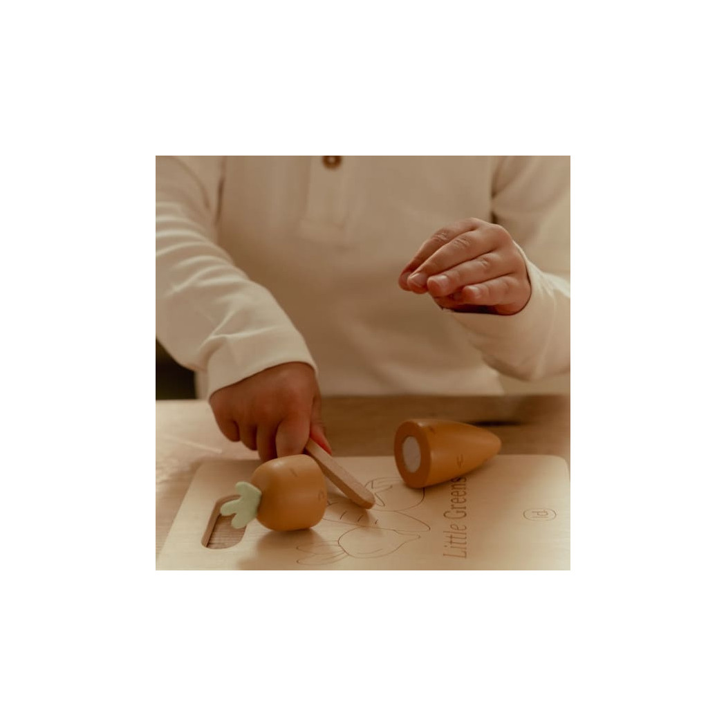 Deska do Krojenia z Warzywami - Drewniana Zabawka Edukacyjna - Nauka Krojenia - Little Dutch