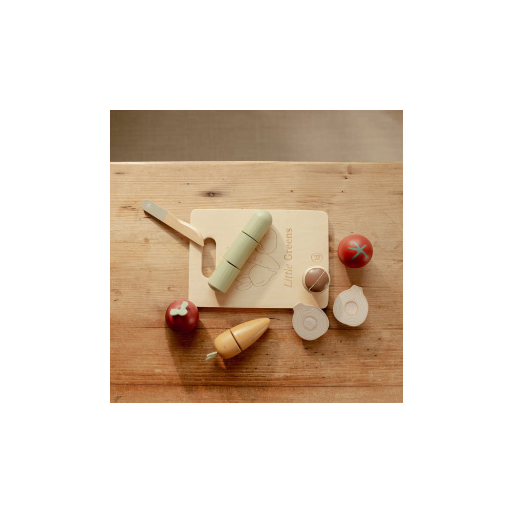 Deska do Krojenia z Warzywami - Drewniana Zabawka Edukacyjna - Nauka Krojenia - Little Dutch