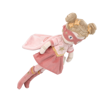 Superbohaterka Rosa - Dziewczynka w Kostiumie Heroski - Miękka Pluszowa Lalka Przytulanka 35 cm - Little Dutch