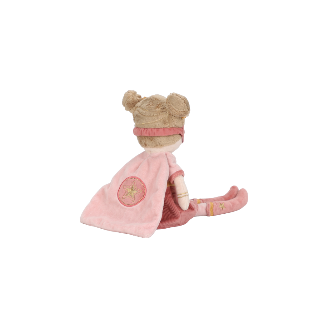 Superbohaterka Rosa - Dziewczynka w Kostiumie Heroski - Miękka Pluszowa Lalka Przytulanka 35 cm - Little Dutch