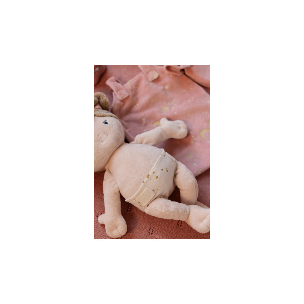 Rosa Bobas - Lalka w Śpiworku z Magnetycznym Smoczkiem - Miękka Pluszowa Przytulanka 40 cm - Little Dutch