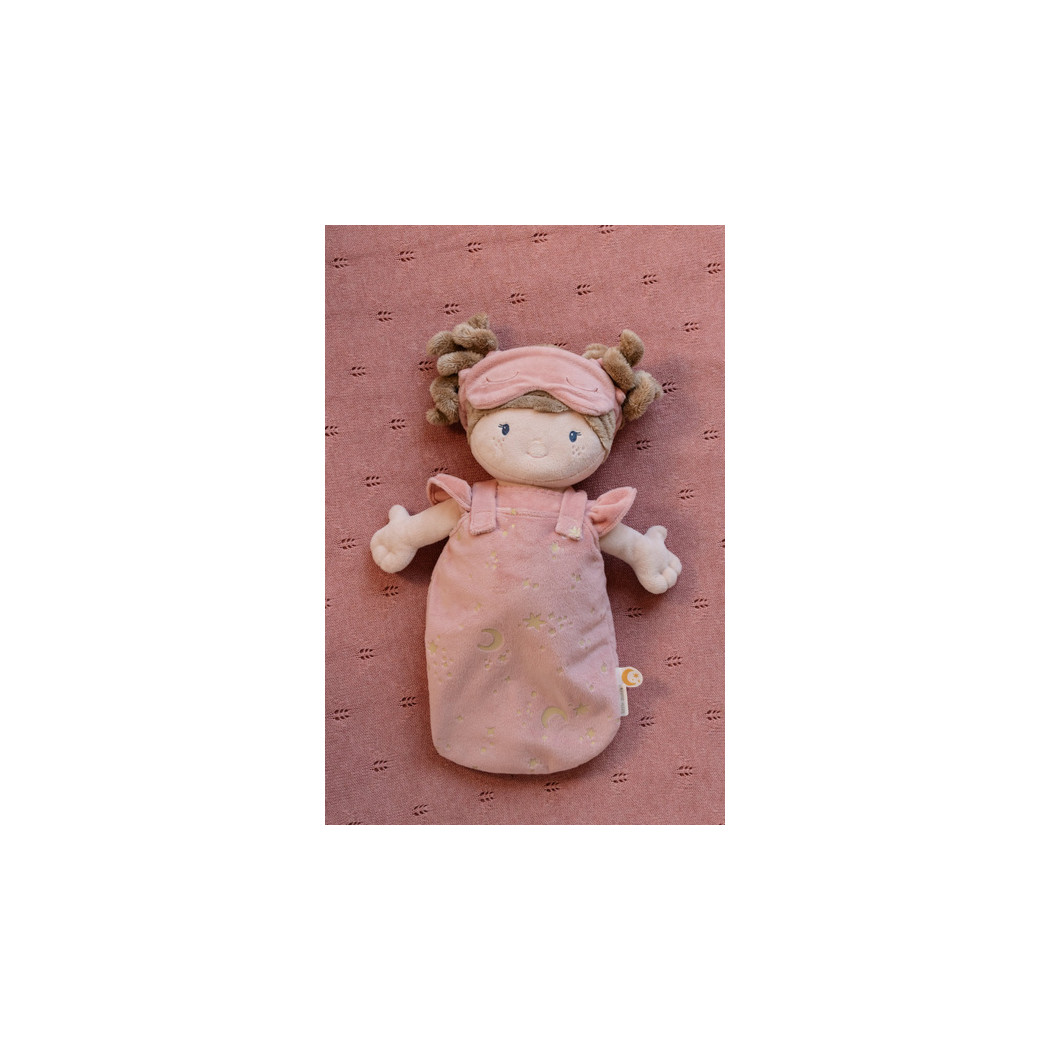 PROMOCJA Rosa Bobas - Lalka w Śpiworku z Magnetycznym Smoczkiem - Miękka Pluszowa Przytulanka 40 cm - Little Dutch
