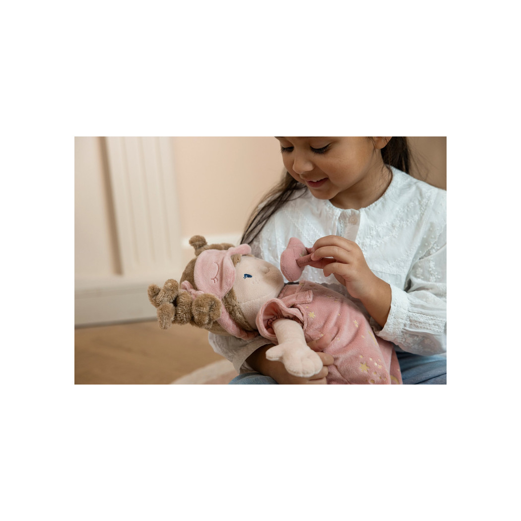 Rosa Bobas - Lalka w Śpiworku z Magnetycznym Smoczkiem - Miękka Pluszowa Przytulanka 40 cm - Little Dutch
