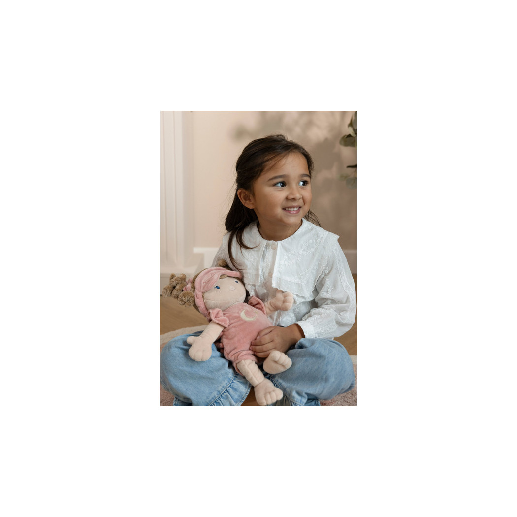 Rosa Bobas - Lalka w Śpiworku z Magnetycznym Smoczkiem - Miękka Pluszowa Przytulanka 40 cm - Little Dutch