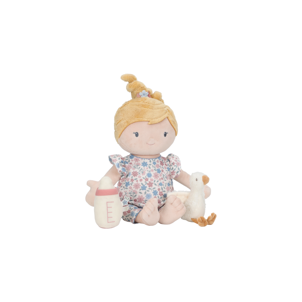 Julia Bobas - Lalka w z Magnetyczną Butelką i Dłońmi - Miękka Pluszowa Przytulanka 40 cm - Little Dutch