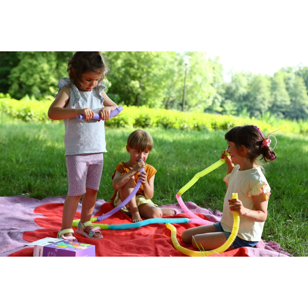 Elastyczne Rurki ze Świecącymi Kulkami - 13 elementów - Zabawka Sensoryczna - Mideer