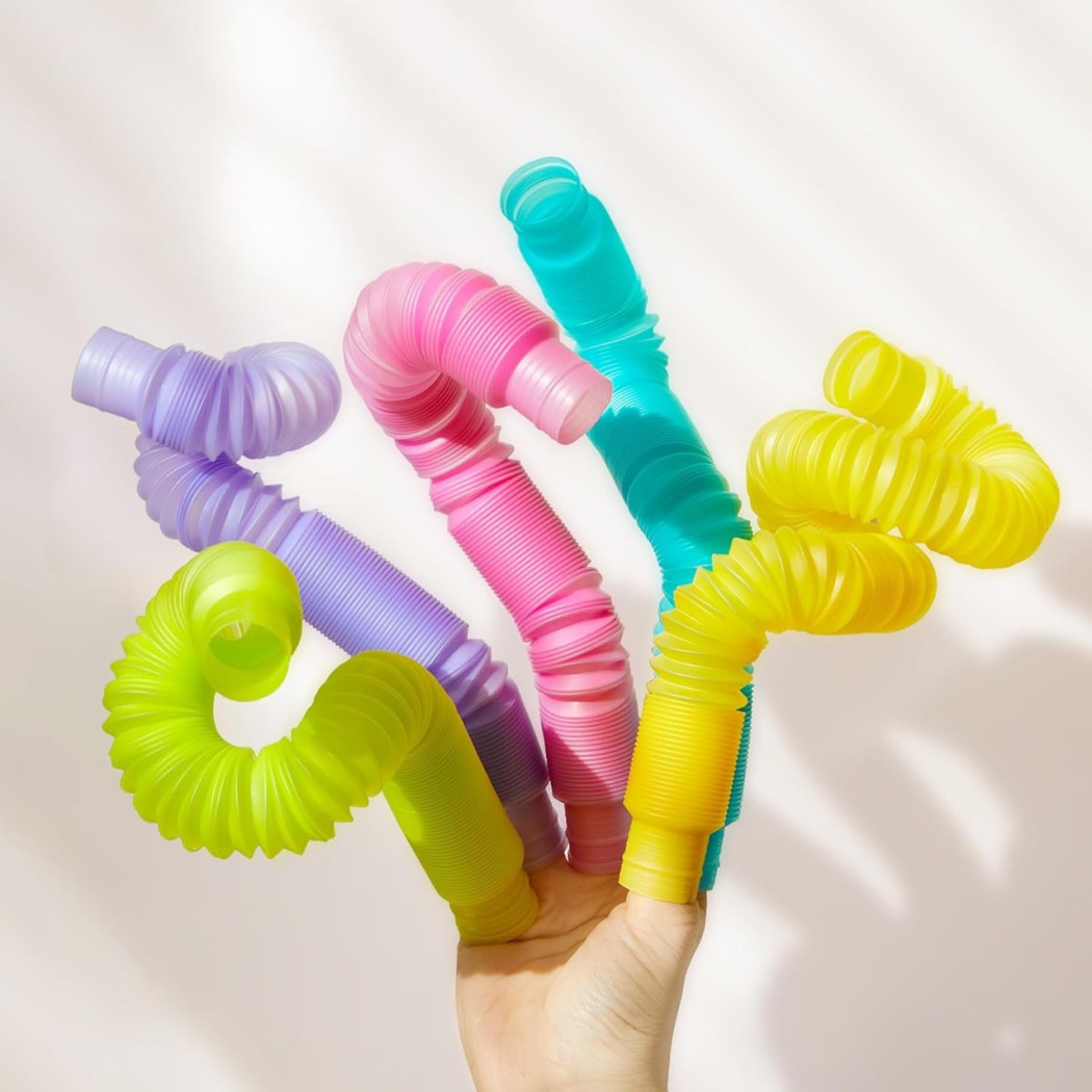 Elastyczne Rurki ze Świecącymi Kulkami - 13 elementów - Zabawka Sensoryczna - Mideer