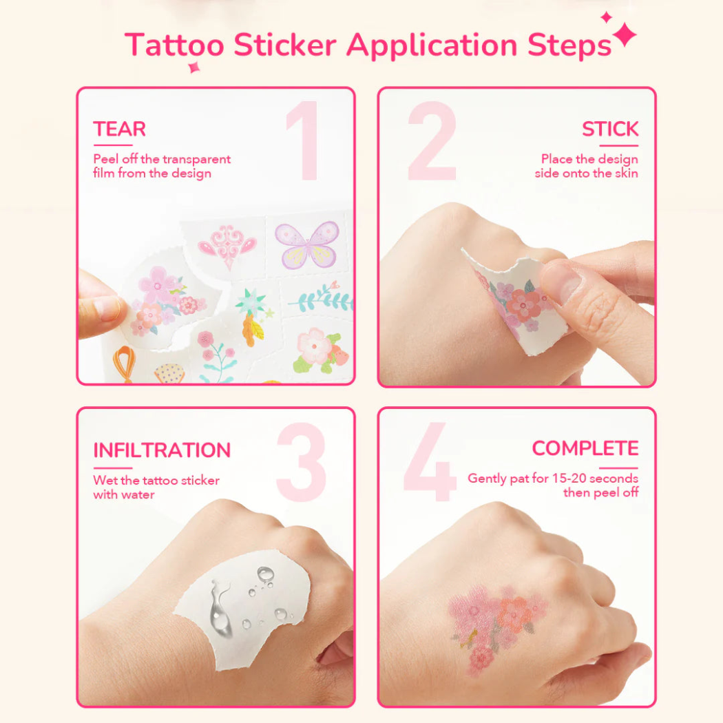 Ogród Elfów - 1000 Naklejek Tatuaży i Kryształków - Zestaw do Ozdabiania - Mideer