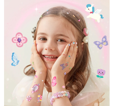 Ogród Elfów - 1000 Naklejek Tatuaży i Kryształków - Zestaw do Ozdabiania - Mideer