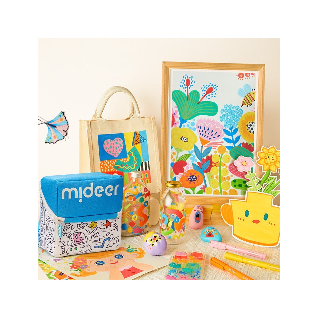 36 Kolorów - Markery Akrylowe z Pędzelkową Końcówką w Futerale z Rączką i Paskiem - Mideer