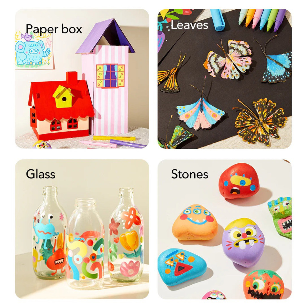 36 Kolorów - Markery Akrylowe z Pędzelkową Końcówką w Futerale z Rączką i Paskiem - Mideer