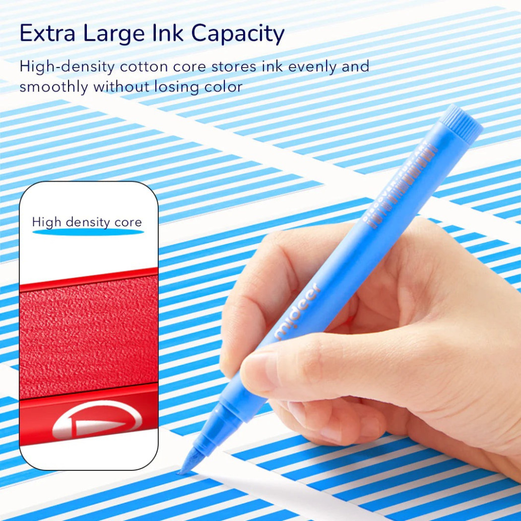 60 Kolorów - Markery Akrylowe z Pędzelkową Końcówką w Futerale z Rączką i Paskiem - Mideer