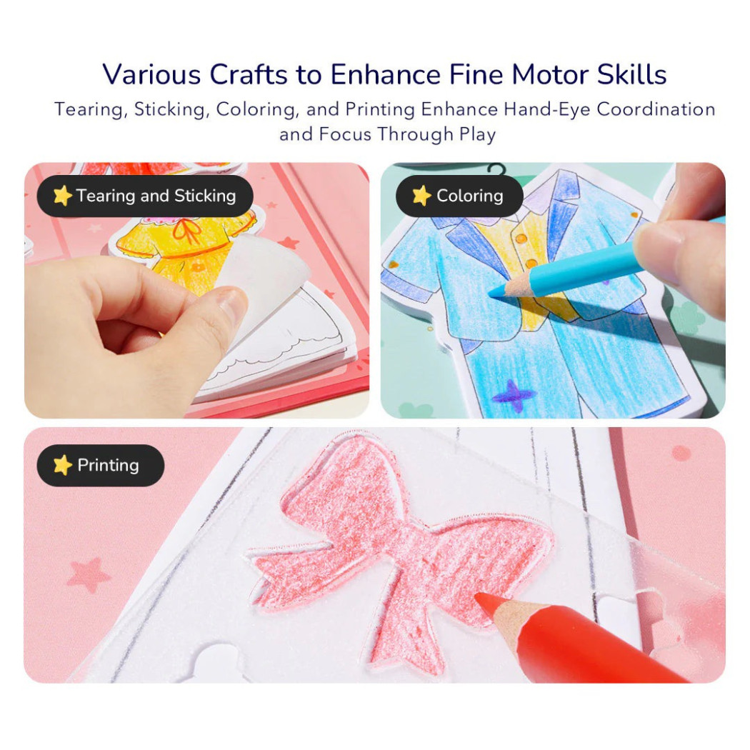 Przyjaciółki - Zestaw Kreatywny Projektantki - Przebieranka Kolorowanka - 200 elementów - Mideer