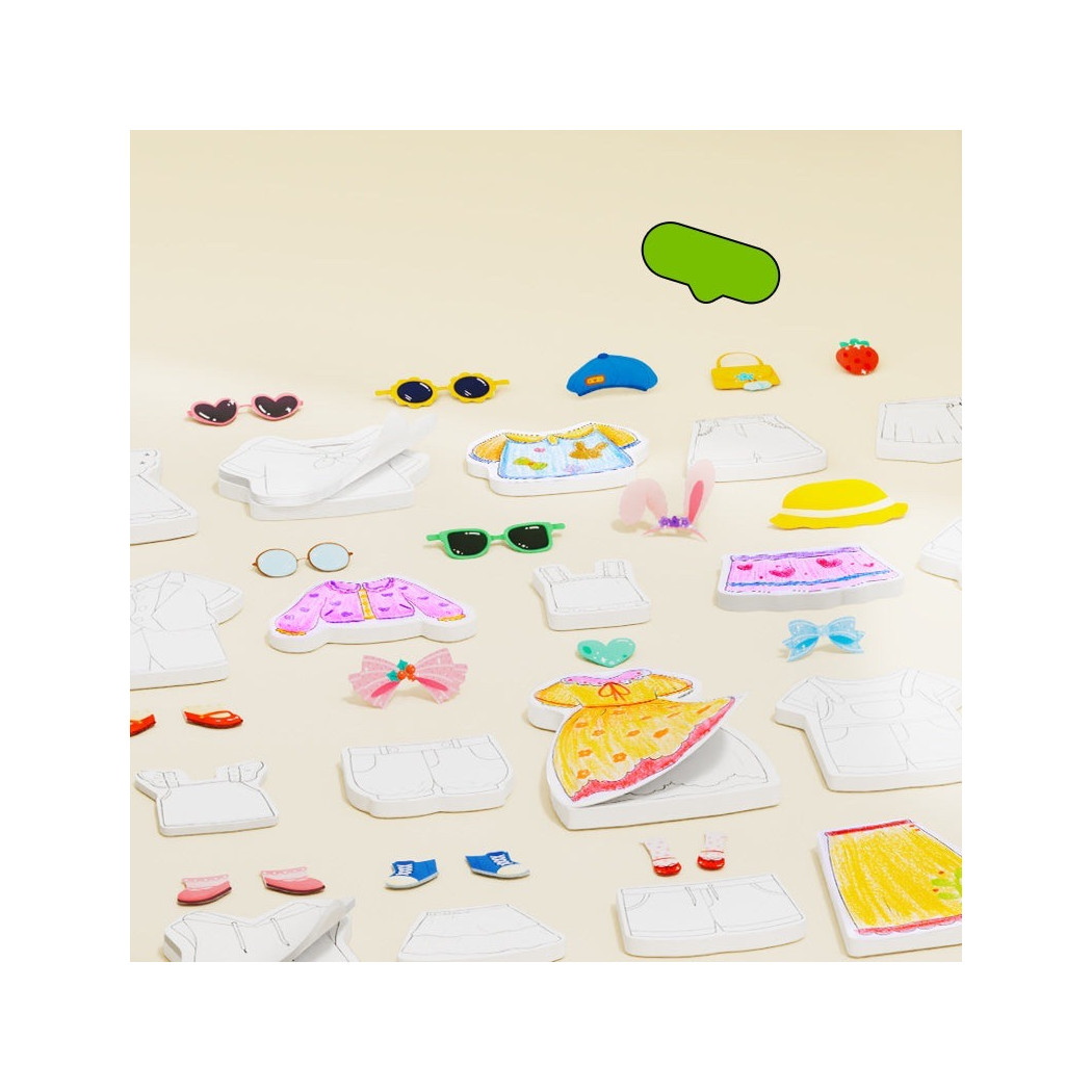 Przyjaciółki - Zestaw Kreatywny Projektantki - Przebieranka Kolorowanka - 200 elementów - Mideer