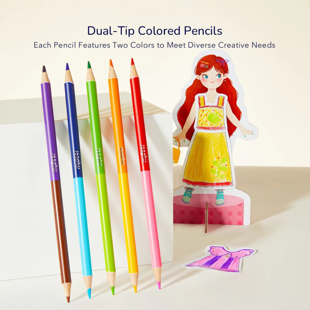 Przyjaciółki - Zestaw Kreatywny Projektantki - Przebieranka Kolorowanka - 200 elementów - Mideer