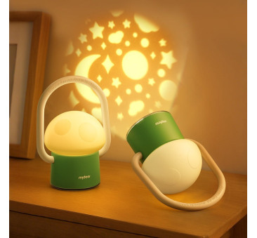 Magiczny Grzybek - Lampka Nocna z Projektorem Nocnego Nieba - Latarenka z Uchwytem - Mideer
