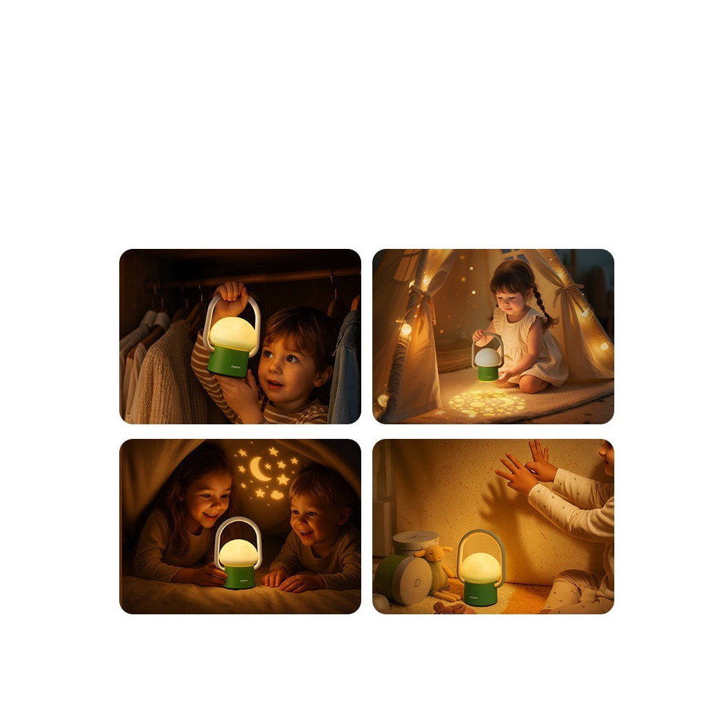Magiczny Grzybek - Lampka Nocna z Projektorem Nocnego Nieba - Latarenka z Uchwytem - Mideer