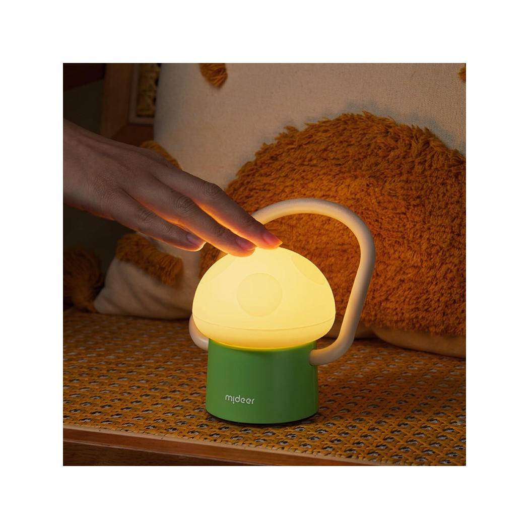 Magiczny Grzybek - Lampka Nocna z Projektorem Nocnego Nieba - Latarenka z Uchwytem - Mideer