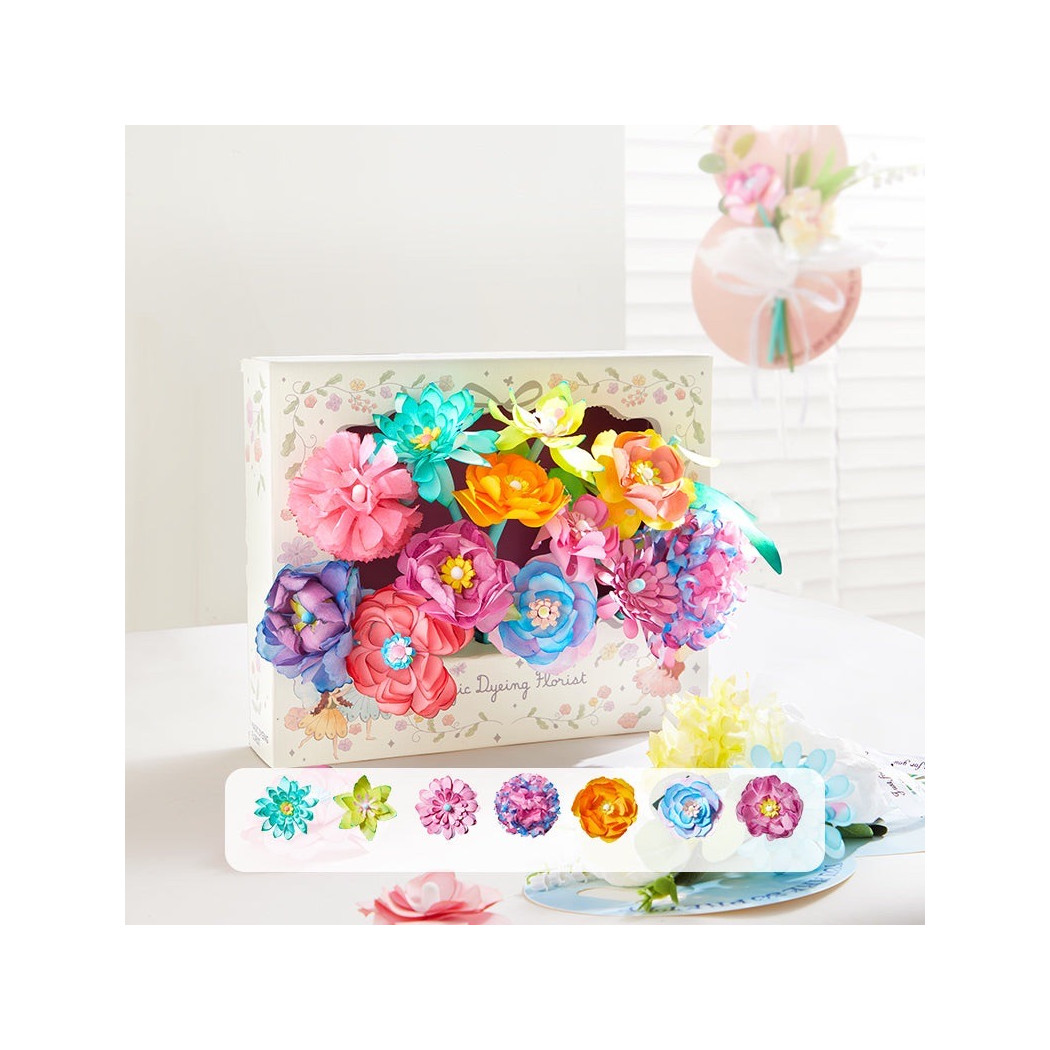 Bukiet Kwiatów - Barwienie i Farbowanie Eksperymenty z Kolorami - Zestaw Artystyczny Zrób to Sam - Mideer