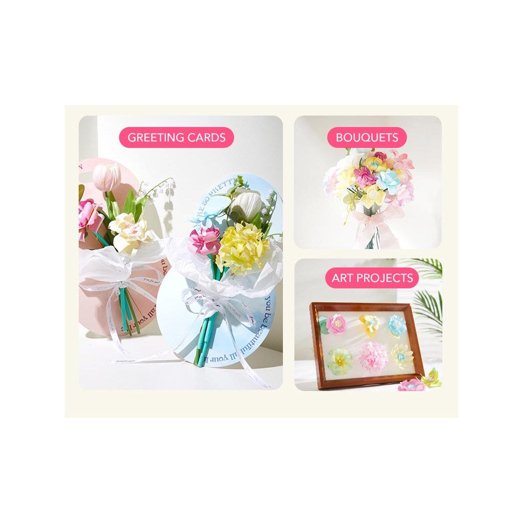Bukiet Kwiatów - Barwienie i Farbowanie Eksperymenty z Kolorami - Zestaw Artystyczny Zrób to Sam - Mideer