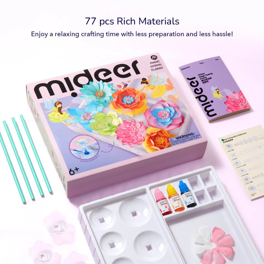 Bukiet Kwiatów - Barwienie i Farbowanie Eksperymenty z Kolorami - Zestaw Artystyczny Zrób to Sam - Mideer