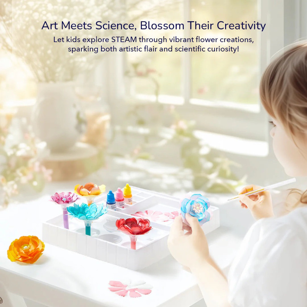 Bukiet Kwiatów - Barwienie i Farbowanie Eksperymenty z Kolorami - Zestaw Artystyczny Zrób to Sam - Mideer