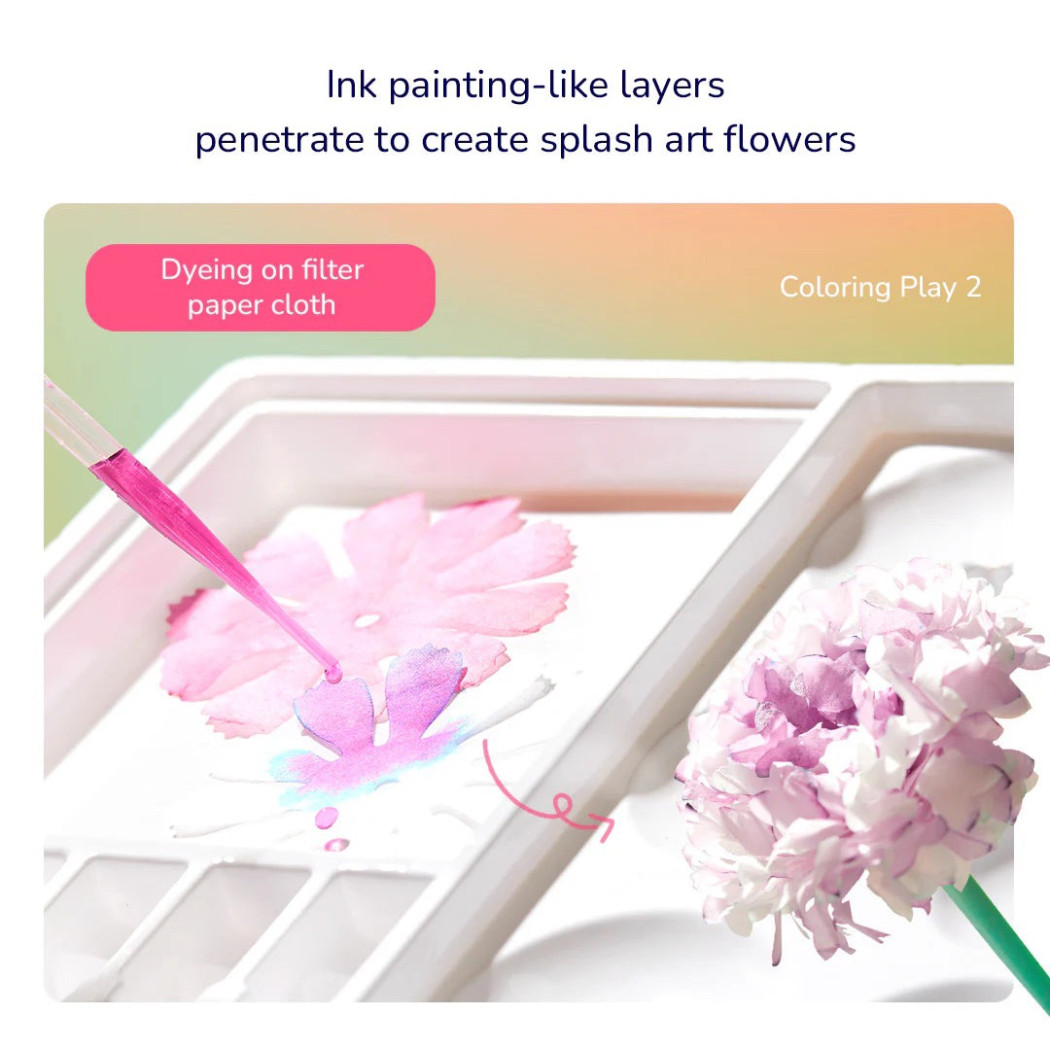 Bukiet Kwiatów - Barwienie i Farbowanie Eksperymenty z Kolorami - Zestaw Artystyczny Zrób to Sam - Mideer