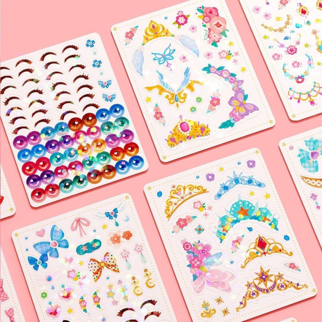 Księżniczki z Bajki - Zestaw Kreatywny 3w1 - Wydrapywanki Naklejki Makijaż - Mideer