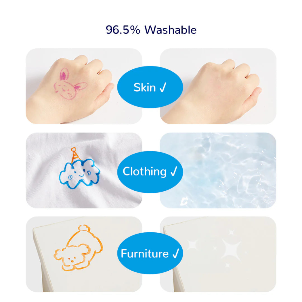 Markery Dwustronne 12 Kolorów - Zmywalne Pisaki Mazaki dla Dzieci - Mideer