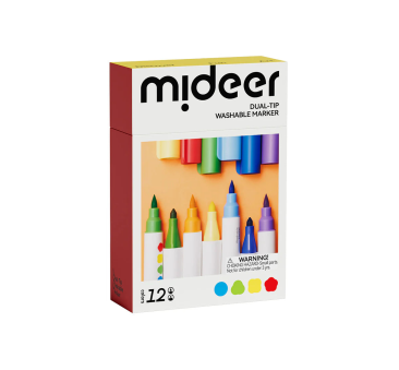 Markery Dwustronne 12 Kolorów - Zmywalne Pisaki...
