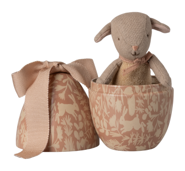 Baranek w Metalowej Pisance - Różowy - Malutka Owieczka w Wielkanocnym Jajku - Maileg