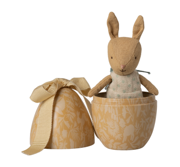 Króliczek w Metalowej Pisance - Żółty - Malutki Zajączek w Wielkanocnym Jajku - Maileg