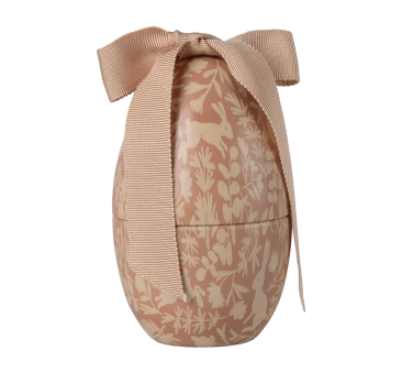 Metalowa Pisanka z Kokardą - 11 cm - Pudrowy Róż - Wielkanocne Jajko Szkatułka na Prezent - Maileg