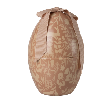 Duża Metalowa Pisanka z Kokardą - 18 cm - Pudrowy Róż - Wielkanocne Jajko Szkatułka na Prezent - Maileg