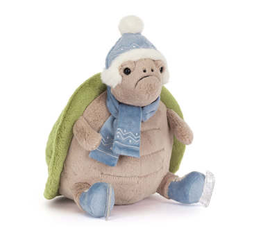 Żółw Timmy Łyżwiarz - Pluszowy Żółwik w Czapce - Maskotka Przytulanka - JellyCat