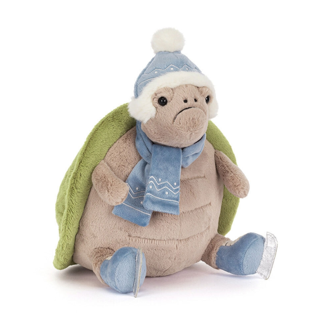 Żółw Timmy Łyżwiarz - Pluszowy Żółwik w Czapce - Maskotka Przytulanka - JellyCat