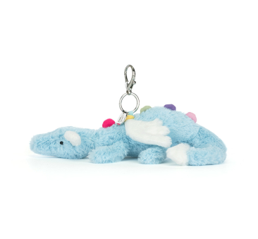 Breloczek Błękitny Smok - 22 cm - Duży Pluszowy Charms - Maskotka Przytulanka Brelok - JellyCat