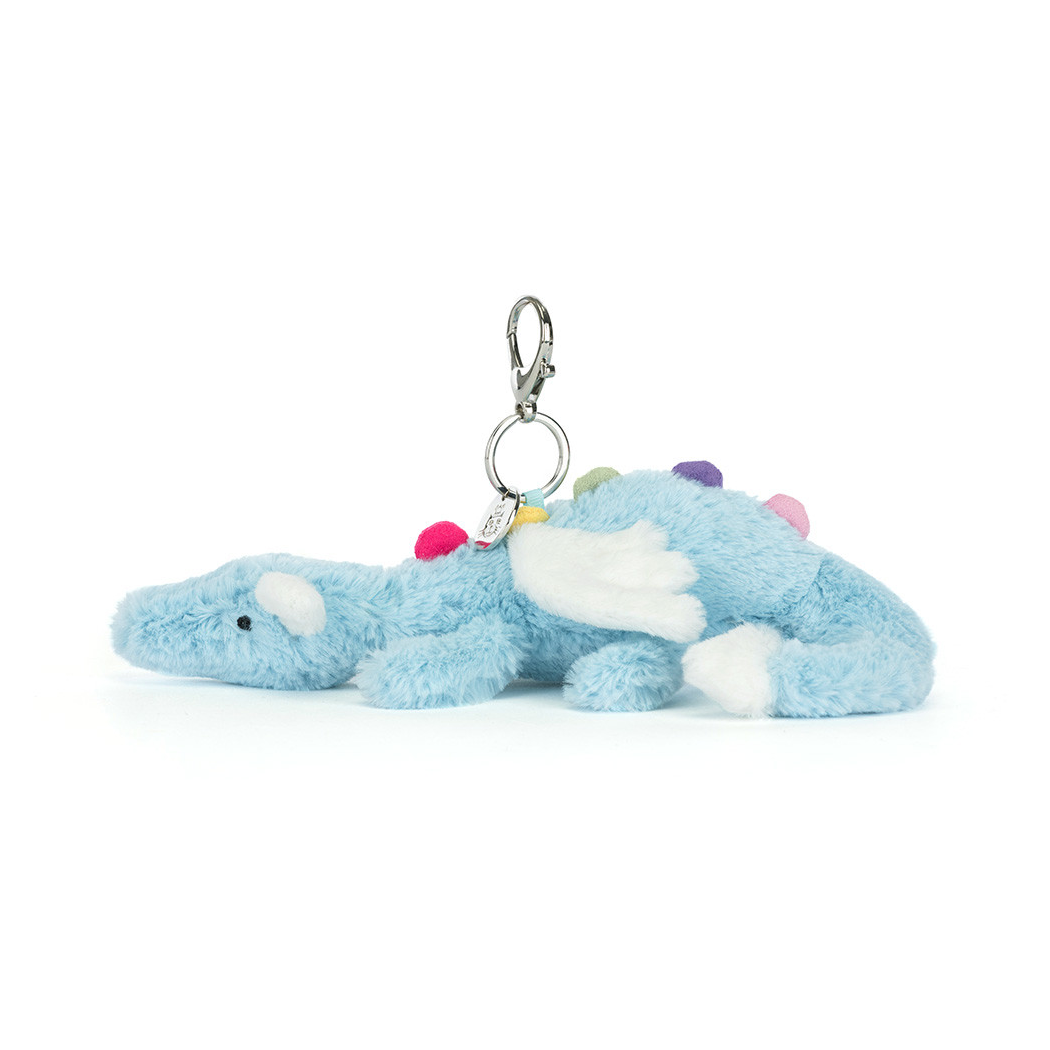 Breloczek Błękitny Smok - 22 cm - Duży Pluszowy Charms - Maskotka Przytulanka Brelok - JellyCat