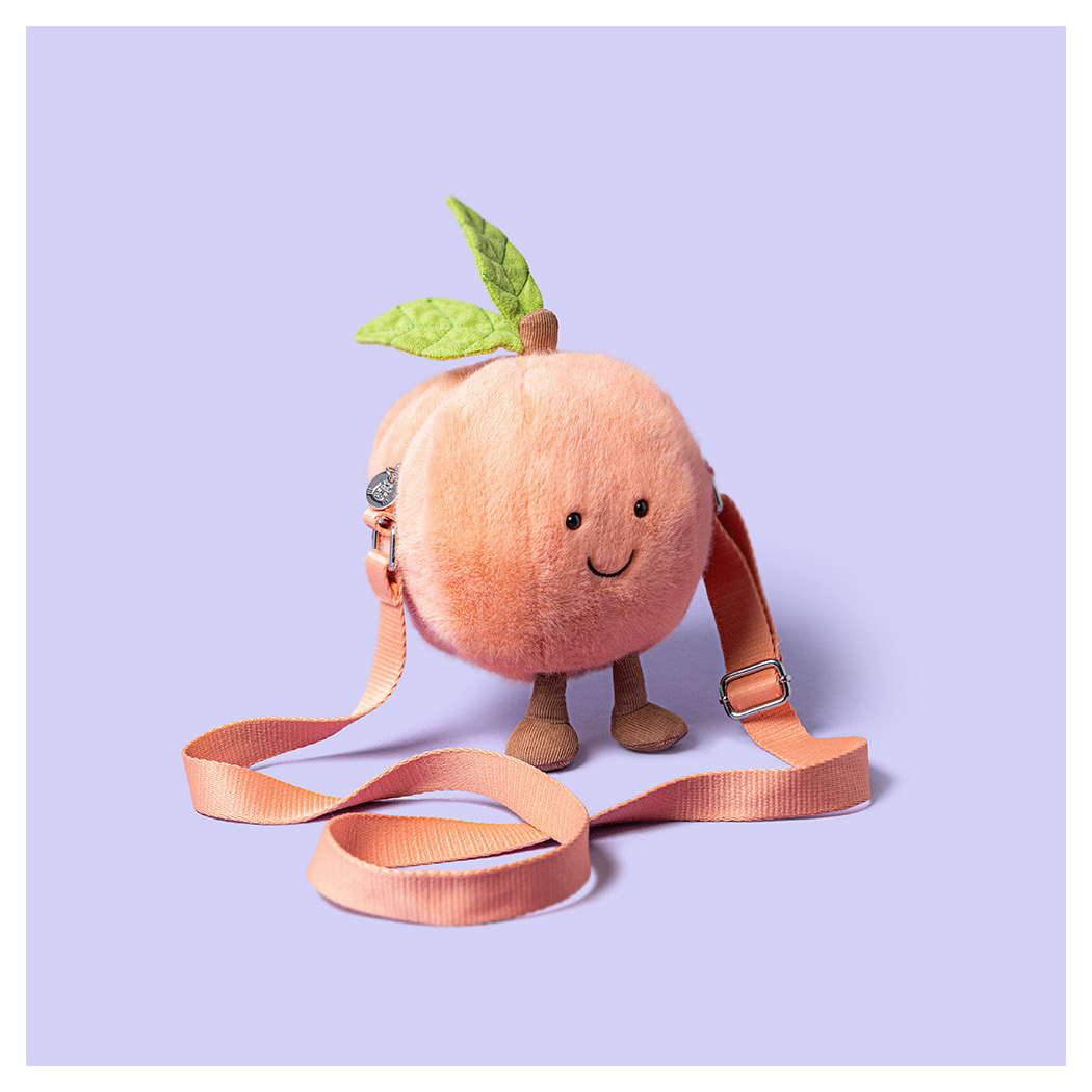 Torebka na Ramię Brzoskwinia z Listkiem - Torebeczka Pluszak - Listonoszka Maskotka - JellyCat