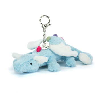 Breloczek Błękitny Smok - 22 cm - Duży Pluszowy Charms - Maskotka Przytulanka Brelok - JellyCat