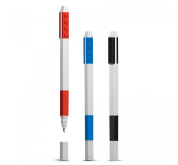 Długopis żelowy LEGO® - Zestaw 3 szt - Niebieski Czarny Czerwony