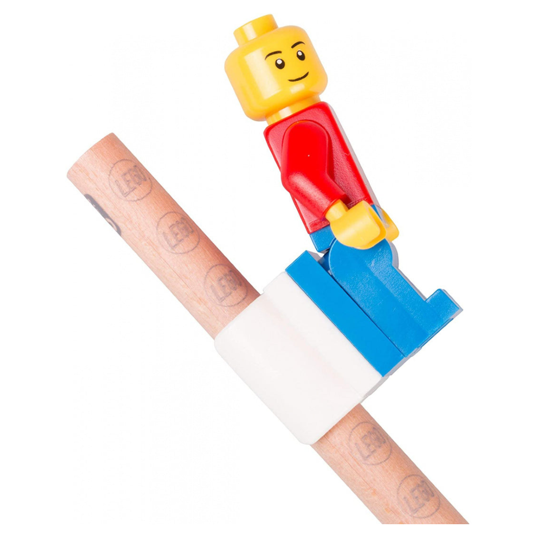 Kredki LEGO® z Klockiem Mocującym - 12 Kolorów - Drewniane Kredki Ołówkowe